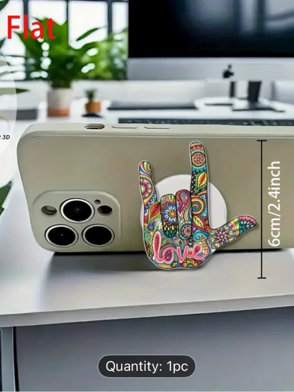 Multicolor Love Design Phone Grip for Smartphones